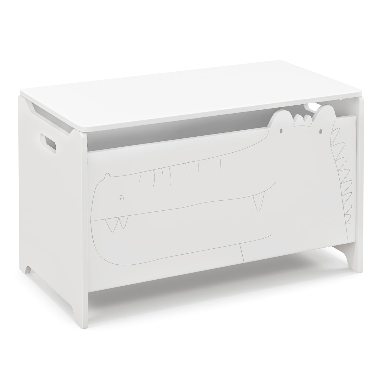 Wooden Kids Toy Box with Safety Hinge, White Kids Storage at Gallery Canada
