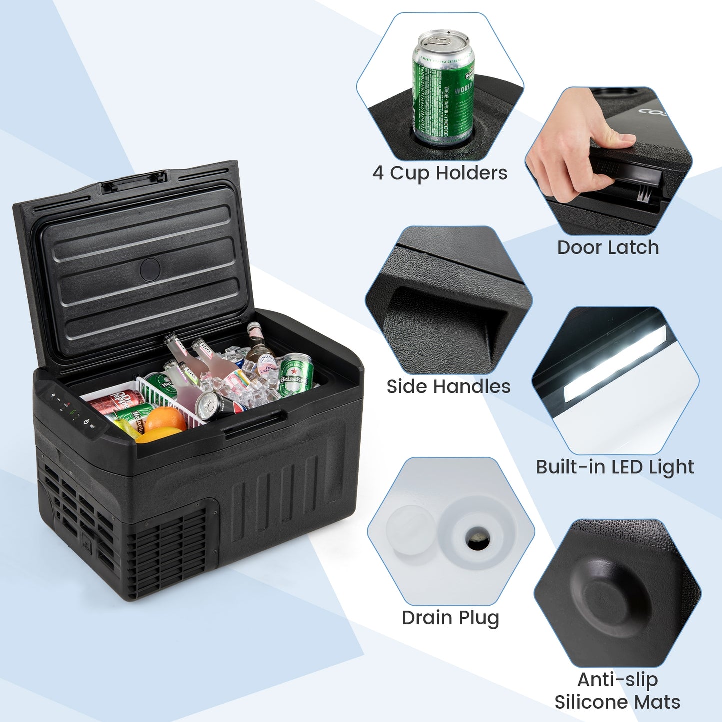 12 Volt Car Refrigerator with Adjustable Range and Divider for Camping RV Travel Fishing Home-S Coolers at Gallery Canada