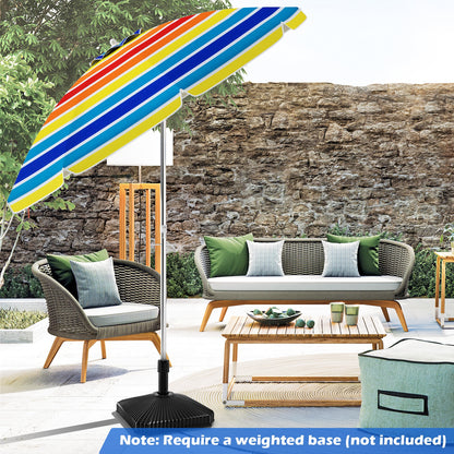 6.5 Feet Beach Umbrella with Carry Bag without Weight Base, Multicolor Outdoor Umbrellas at Gallery Canada