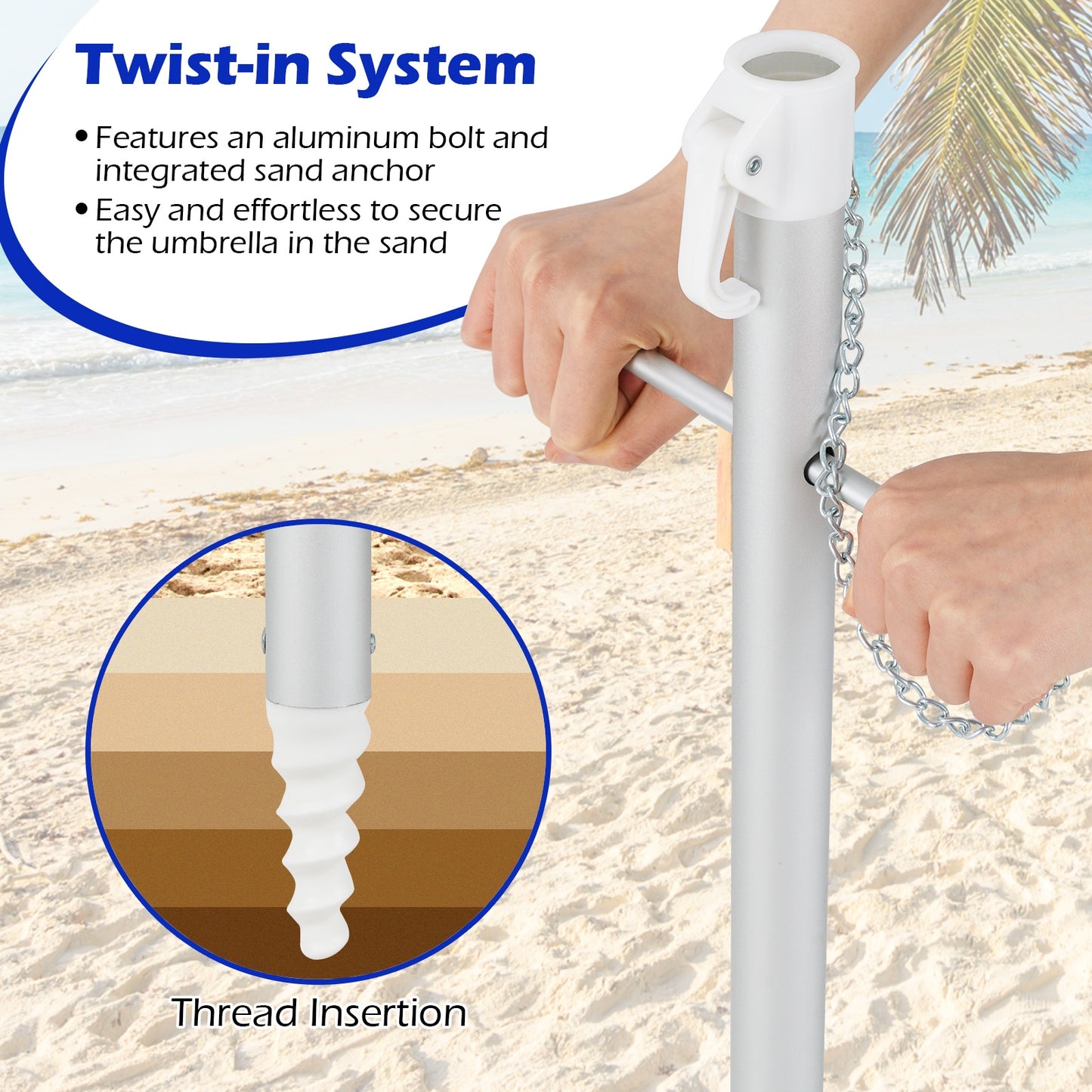 6.5 Feet Beach Umbrella with Carry Bag without Weight Base, Multicolor Outdoor Umbrellas at Gallery Canada