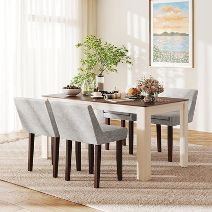 Modern Upholstered Fabric Side Leisure Chair Set of 2, Gray Dining Chairs at Gallery Canada