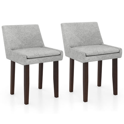 Modern Upholstered Fabric Side Leisure Chair Set of 2, Gray Dining Chairs Gray at Gallery Canada