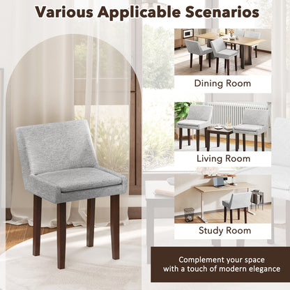 Modern Upholstered Fabric Side Leisure Chair Set of 2, Gray Dining Chairs at Gallery Canada