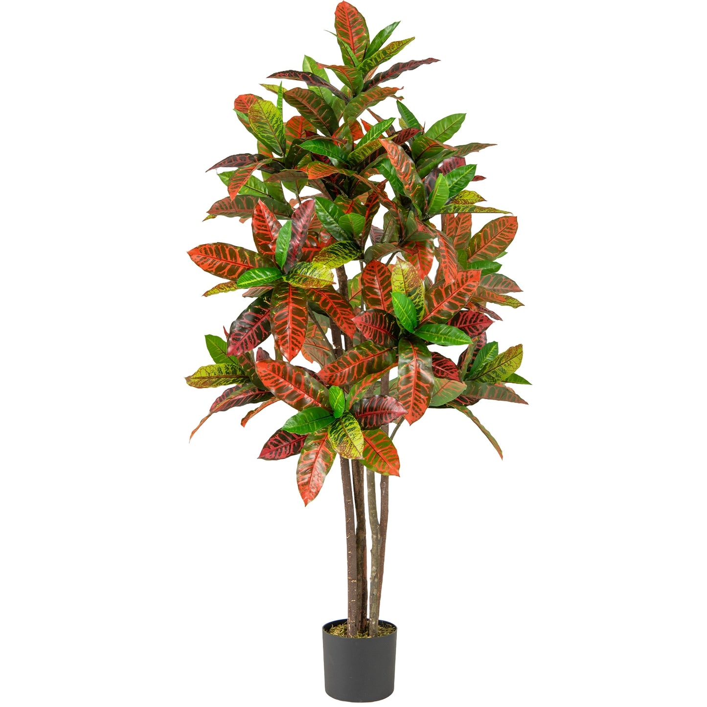 5 FT Tall Artificial Croton Plant with Gradient Leaves and Nursery Pot-1 Peice Faux Plants at Gallery Canada