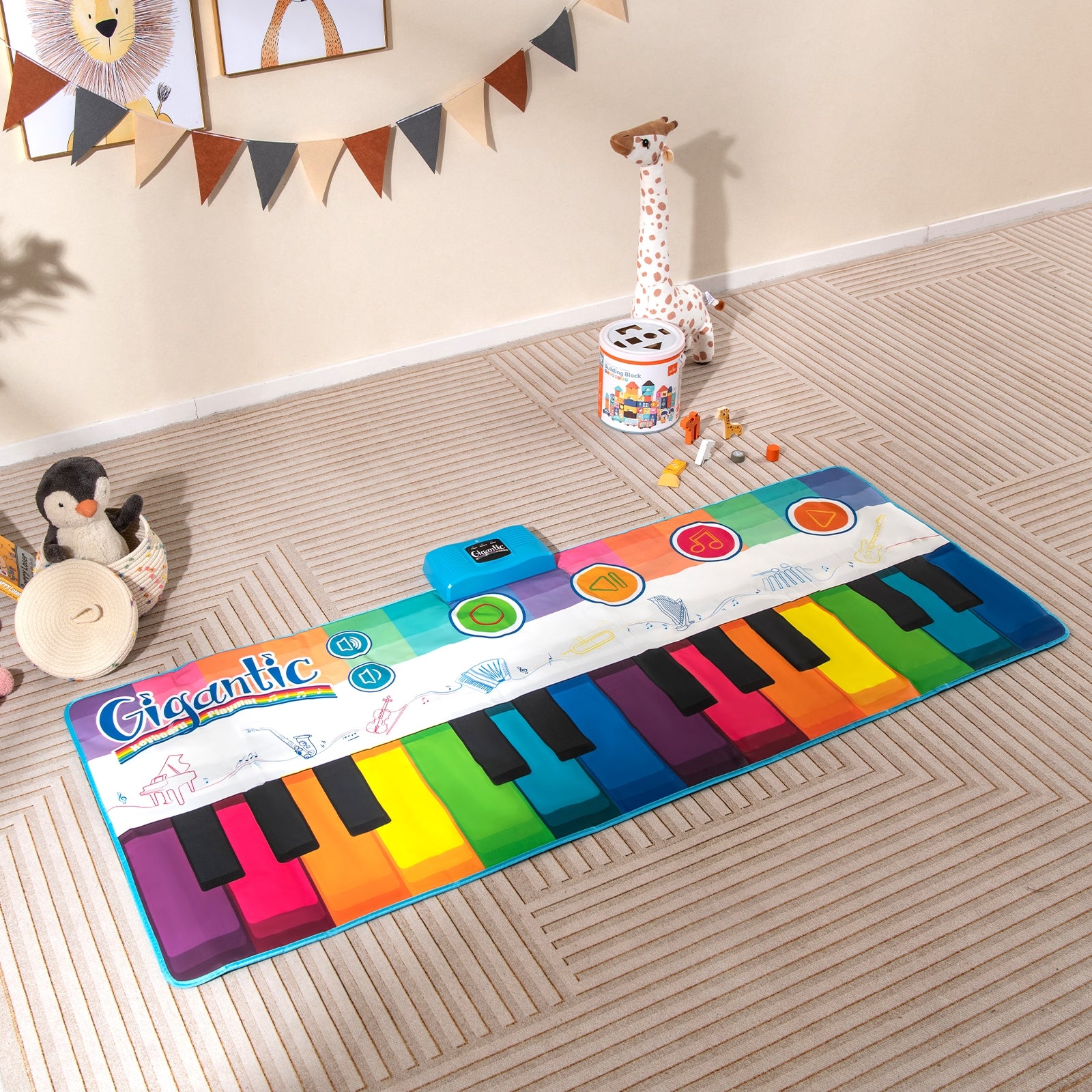 Floor Piano Dance Mat for Kids Musical Playmat with 8 Instrument Sounds, Multicolor Pianos & Keyboards at Gallery Canada