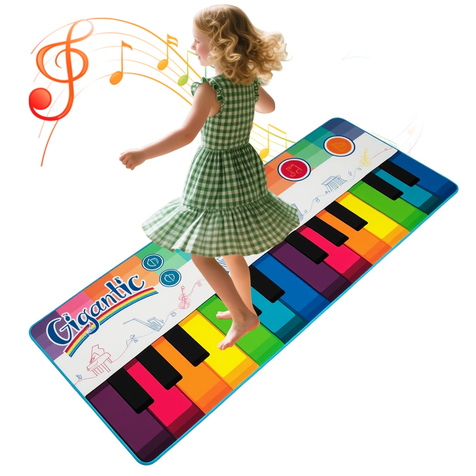 Floor Piano Dance Mat for Kids Musical Playmat with 8 Instrument Sounds, Multicolor Pianos & Keyboards at Gallery Canada
