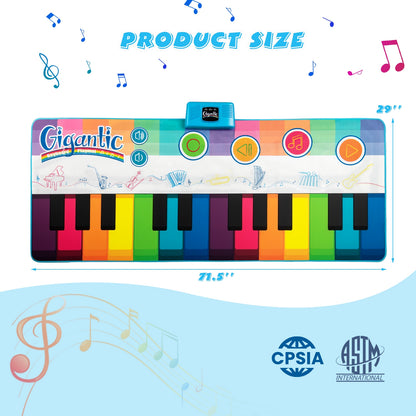Floor Piano Dance Mat for Kids Musical Playmat with 8 Instrument Sounds, Multicolor Pianos & Keyboards at Gallery Canada