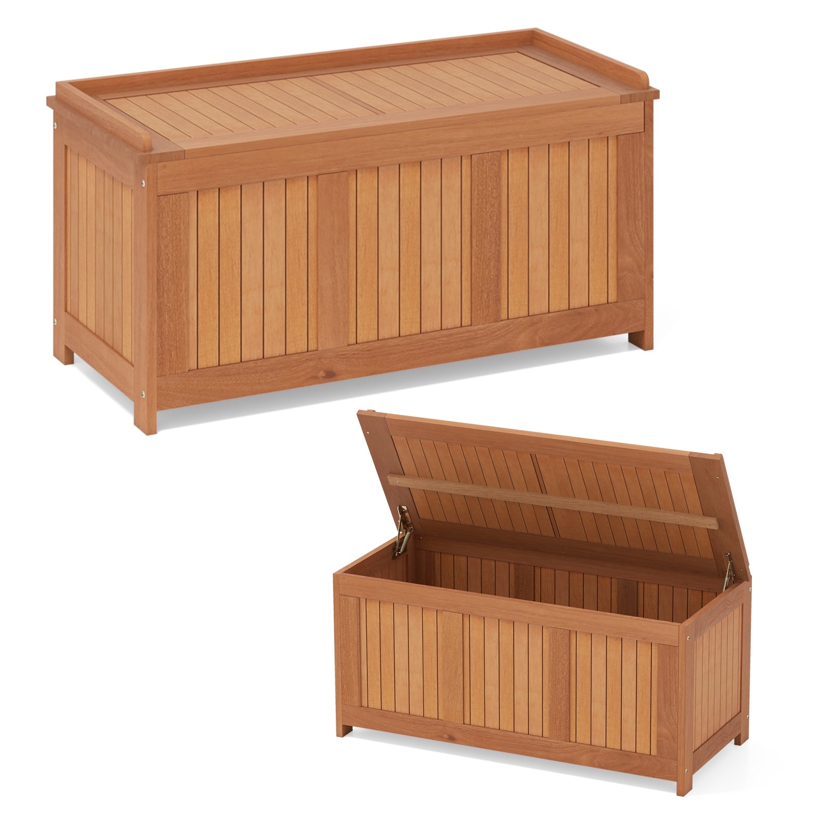 58 Gallon 3-in-1 Patio Wood Deck Box with Flip Top for Cushions Sheds & Outdoor Storage at Gallery Canada