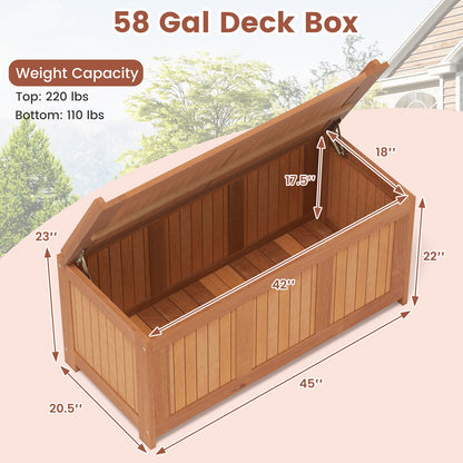 58 Gallon 3-in-1 Patio Wood Deck Box with Flip Top for Cushions Sheds & Outdoor Storage at Gallery Canada