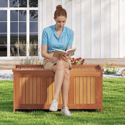 58 Gallon 3-in-1 Patio Wood Deck Box with Flip Top for Cushions Sheds & Outdoor Storage at Gallery Canada