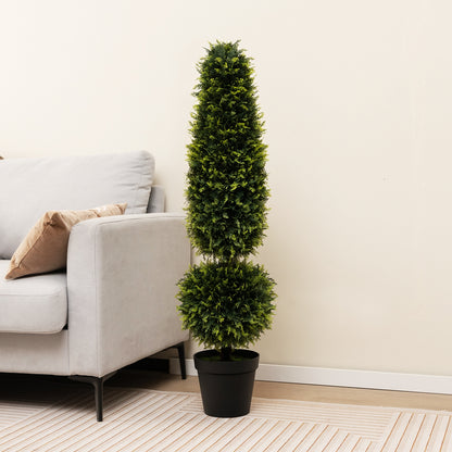 4 Feet Artificial Boxwood Topiary Tree with Natural Vines and PE Leaves, Green Faux Plants at Gallery Canada