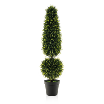 4 Feet Artificial Boxwood Topiary Tree with Natural Vines and PE Leaves, Green Faux Plants at Gallery Canada
