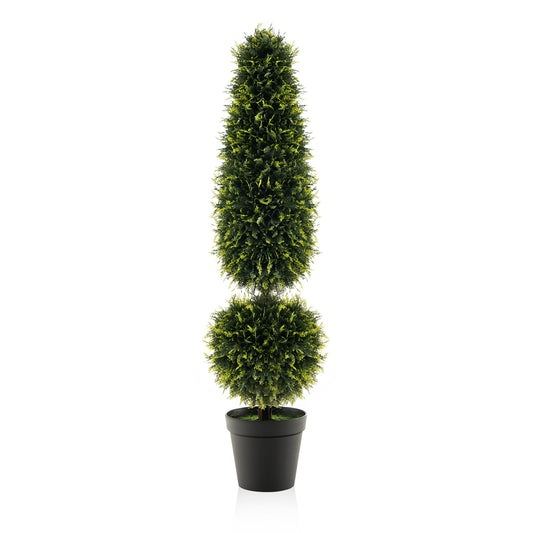 4 Feet Artificial Boxwood Topiary Tree, Green Faux Plants Green at Gallery Canada
