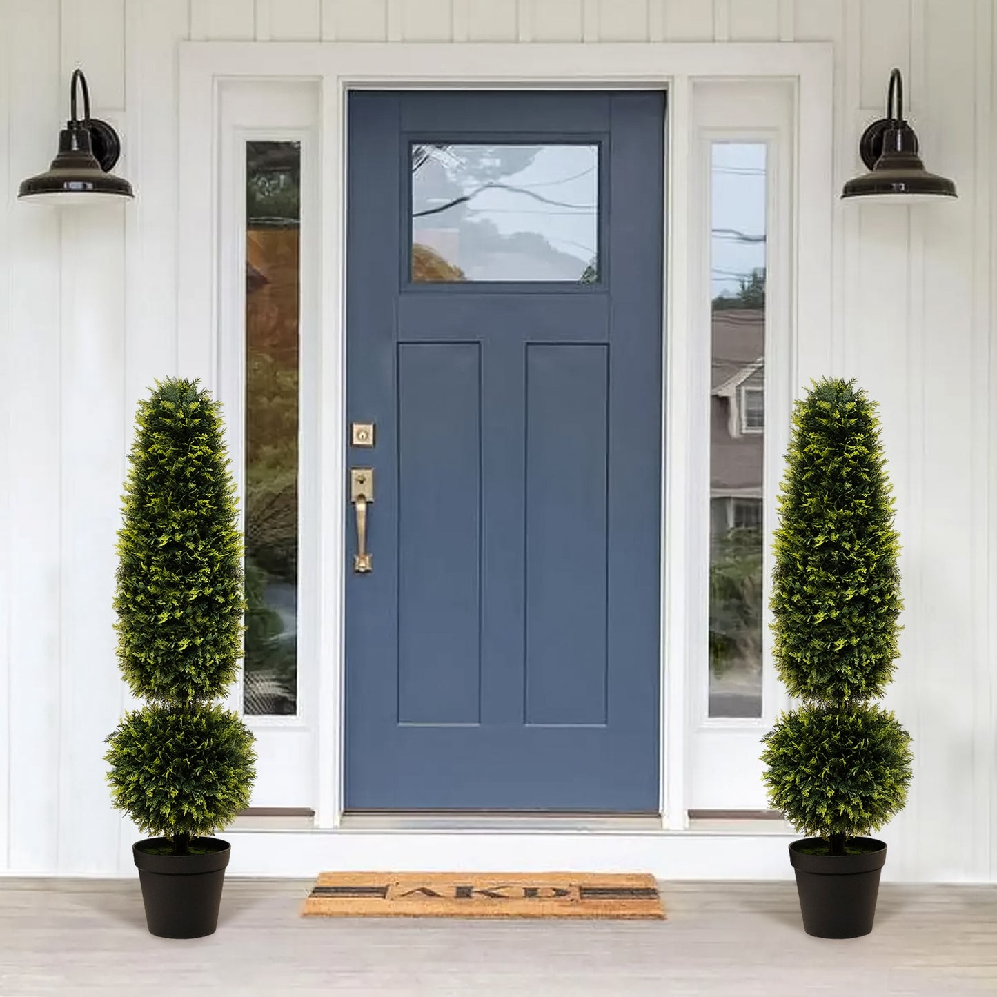 4 Feet Artificial Boxwood Topiary Tree with Natural Vines and PE Leaves, Green Faux Plants at Gallery Canada