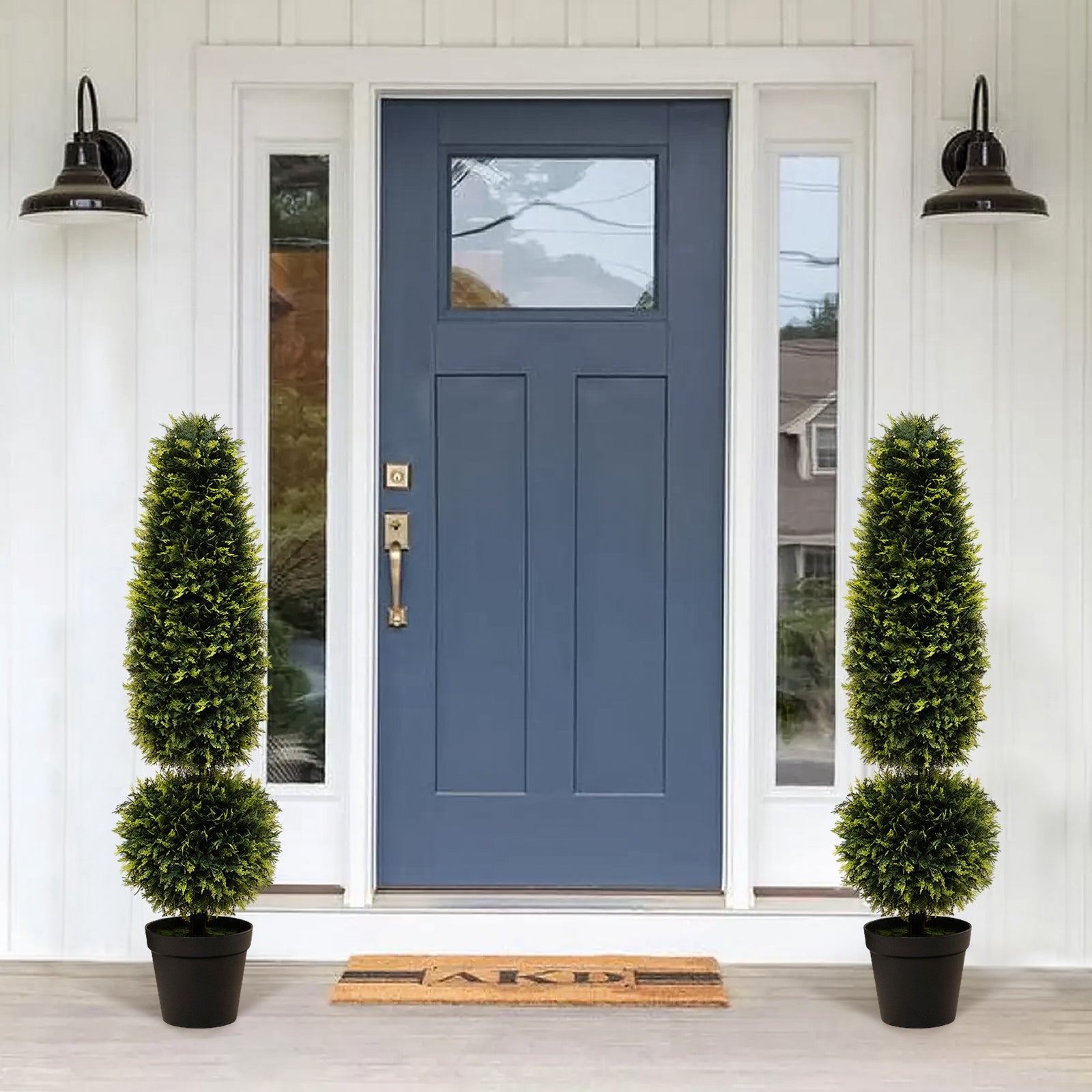 4 Feet Artificial Boxwood Topiary Tree with Natural Vines and PE Leaves, Green Faux Plants at Gallery Canada