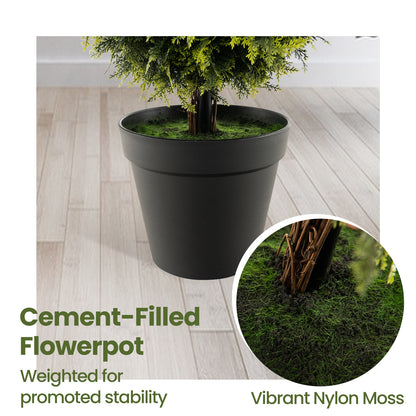 4 Feet Artificial Boxwood Topiary Tree with Natural Vines and PE Leaves, Green Faux Plants at Gallery Canada