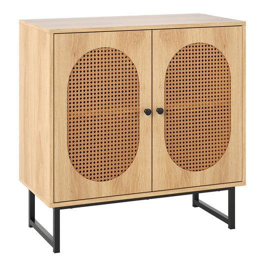 Rattan Buffet Cabinet, 2 Doors, Adjustable Shelf, Natural Sideboards Cabinets & Buffets Natural at Gallery Canada