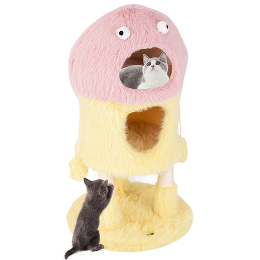 Monster Cat Tower, 2 Condos, 3-Level Activity Center, Yellow Cat Trees Condos & Scratchers Yellow at Gallery Canada
