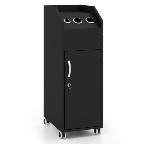 Salon Trolley Cart 360° Rolling Tool Cart Mobile Storage Station with 4 Lockable Wheels, Black