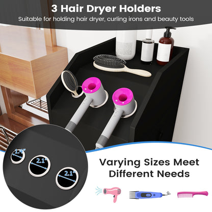 Salon Trolley Cart 360° Rolling Tool Cart Mobile Storage Station with 4 Lockable Wheels, Black Spa & Salon at Gallery Canada