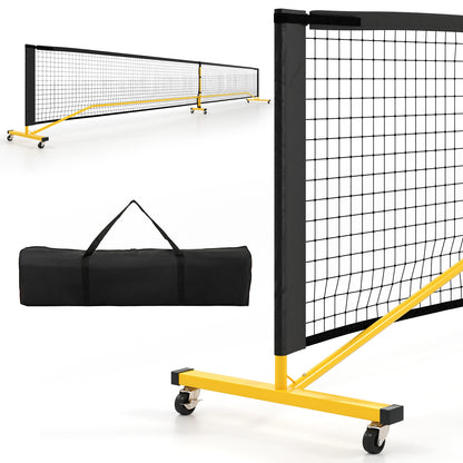 22 Ft Portable Pickleball Net, 6 Lockable Wheels, Carry Bag, Yellow Sport Equipments at Gallery Canada