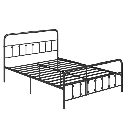 Queen Size Bed Frame With Headboard, Under Bed Storage, Black
