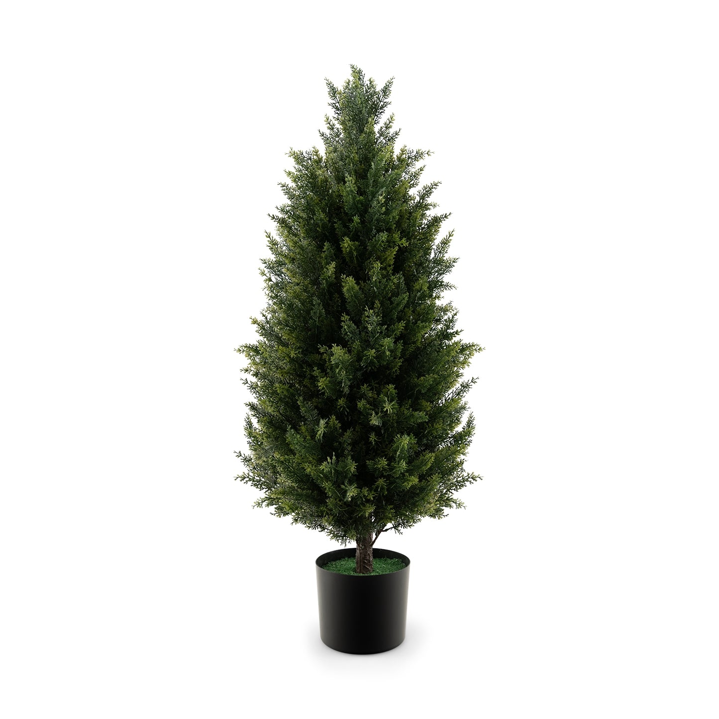 3 Feet Artificial Cedar Topiary Tree, Cement Plastic Pot, Green Faux Plants at Gallery Canada