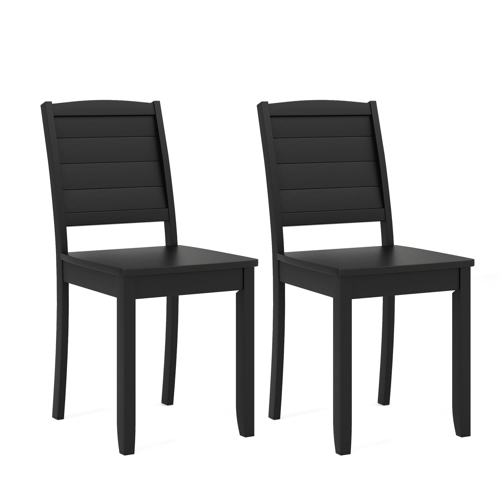 Wood Dining Chair Set of 2 Armless Kitchen Chairs with Rubber Wood Legs, Black Dining Chairs Black at Gallery Canada