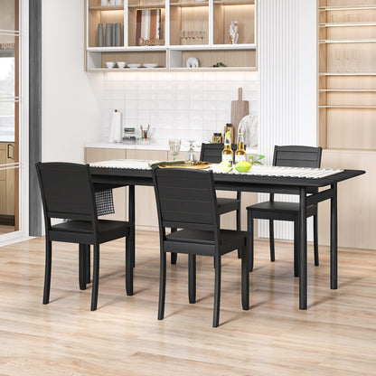 Wood Dining Chair Set of 2 Armless Kitchen Chairs with Rubber Wood Legs, Black Dining Chairs at Gallery Canada