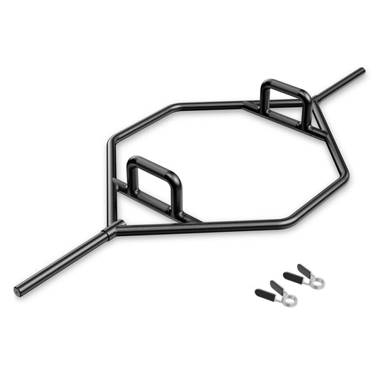 Olympic Hex Trap Bar with 2 Spring Collars and Foldable Handle, Black Weights Accessories Black at Gallery Canada
