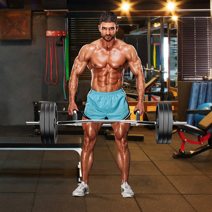 Olympic Hex Trap Bar with 2 Spring Collars and Foldable Handle, Silver Weights Accessories at Gallery Canada