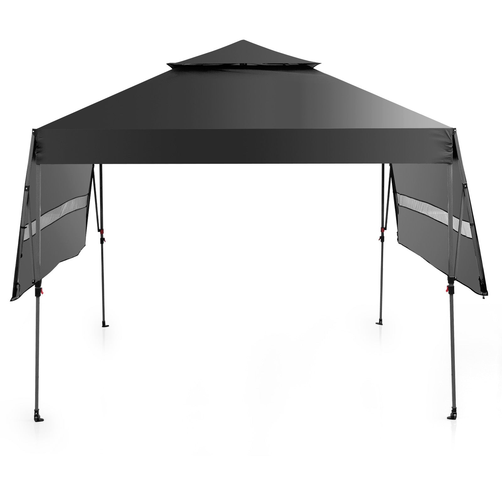 10 x 17.6 Feet Outdoor Pop-Up Canopy Tent, Black Canopies Black at Gallery Canada
