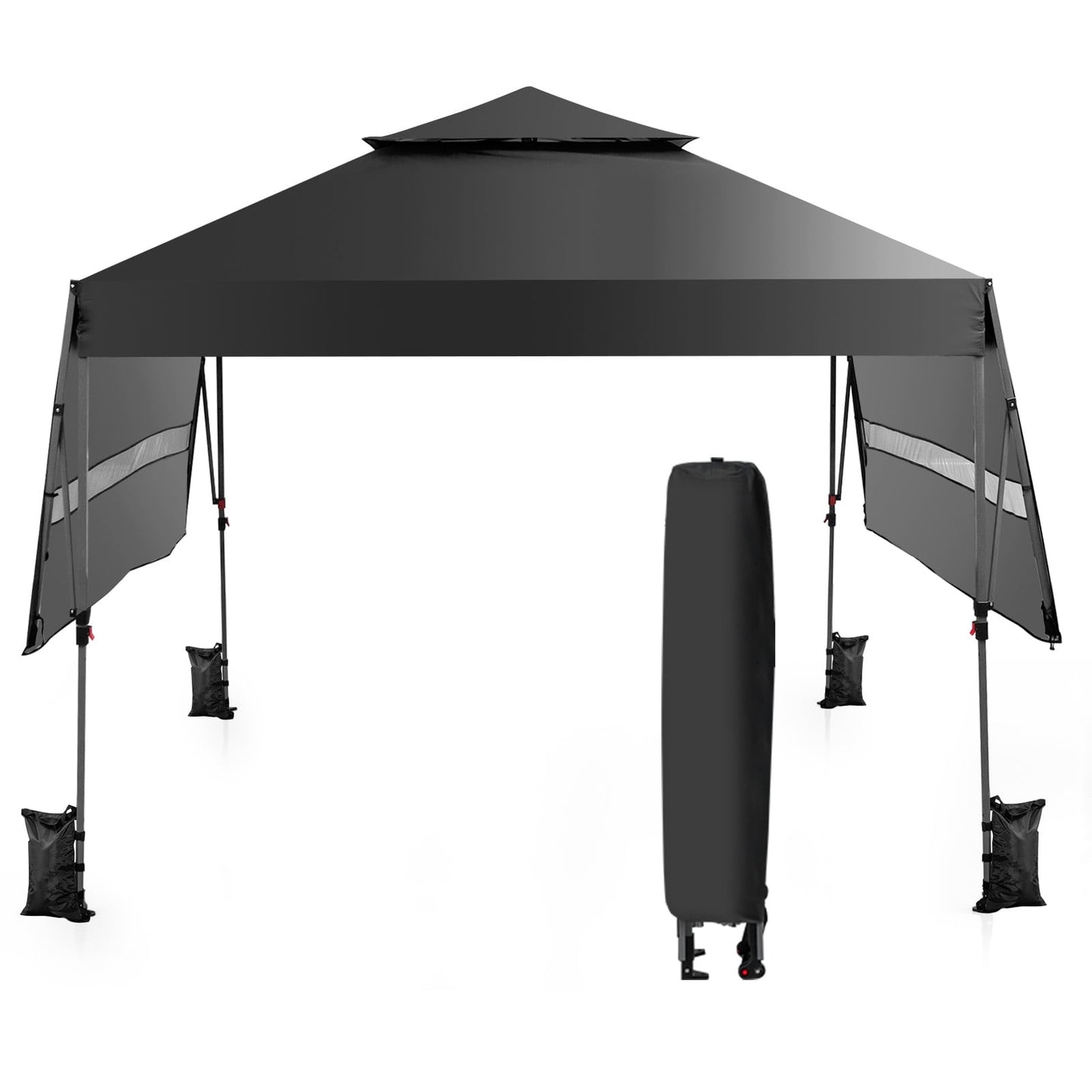 10 x 17.6 Feet Outdoor Pop-Up Canopy Tent, Black Canopies at Gallery Canada