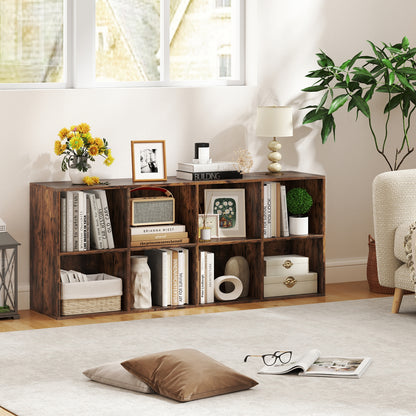 8-Cube Bookcase Bookshelf, Storage Organizer, Rustic Brown Bookcases at Gallery Canada