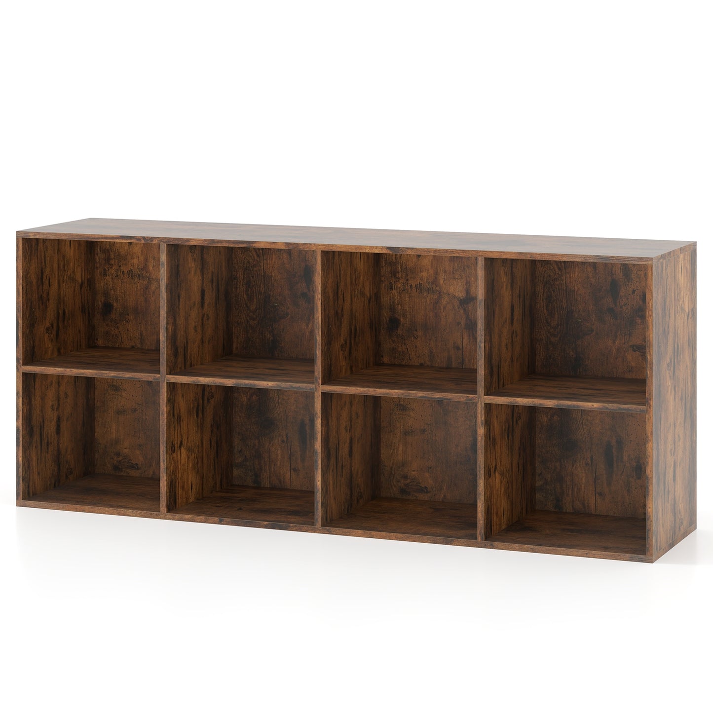 8-Cube Bookcase Bookshelf, Storage Organizer, Rustic Brown Bookcases Rustic Brown at Gallery Canada