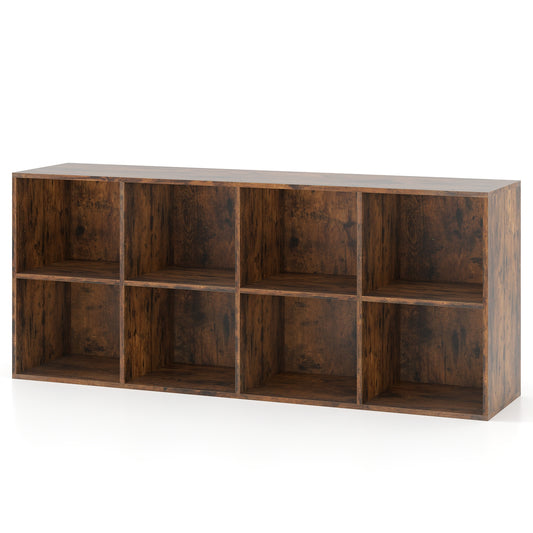 8-Cube Bookcase Bookshelf, Storage Organizer, Rustic Brown Bookcases Rustic Brown at Gallery Canada