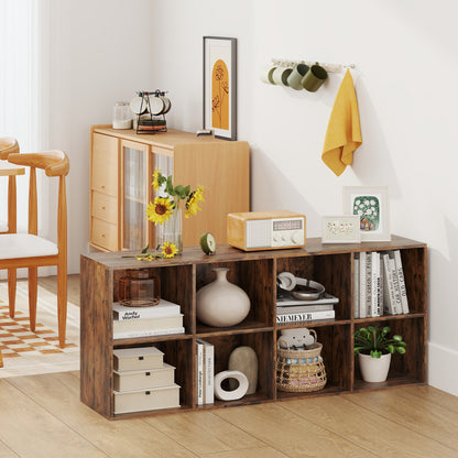8-Cube Bookcase Bookshelf, Storage Organizer, Rustic Brown Bookcases at Gallery Canada