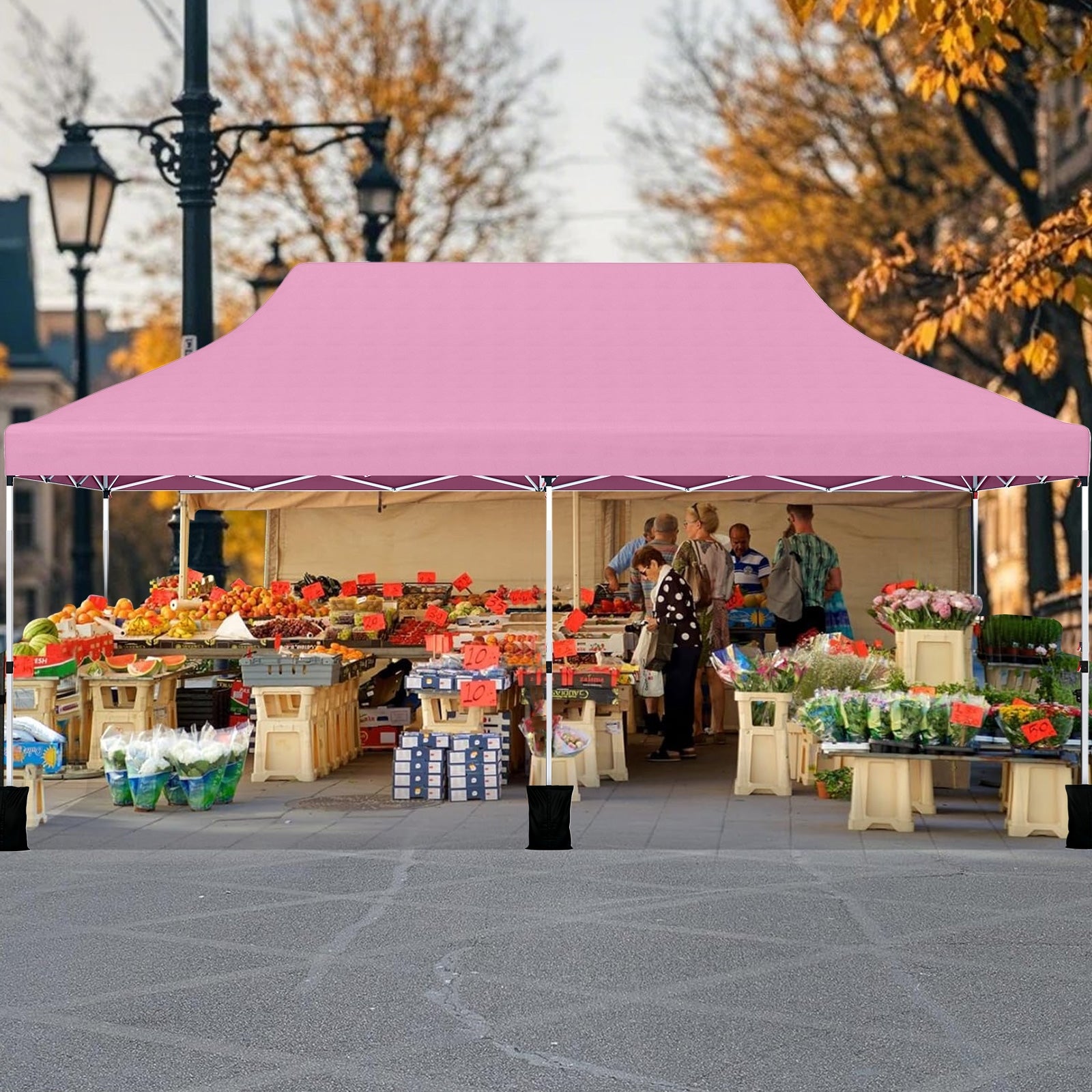 10 X 20 FT Pop up Canopy Tent Foldable Portable Outdoor Gazebo with Carry Bag, Pink Canopies at Gallery Canada