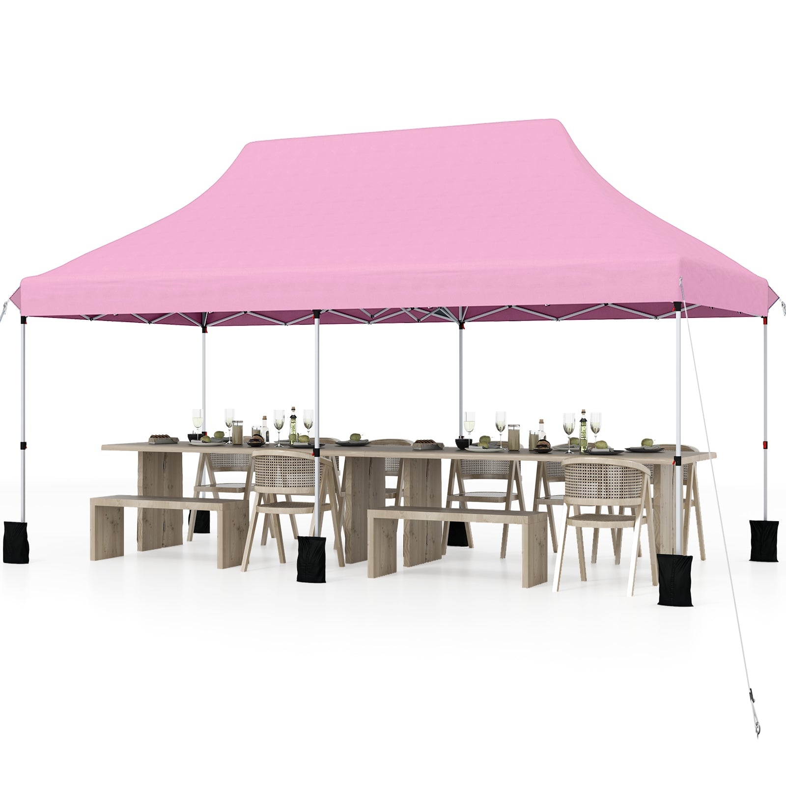 10 X 20 FT Pop up Canopy Tent Foldable Portable Outdoor Gazebo with Carry Bag, Pink Canopies at Gallery Canada