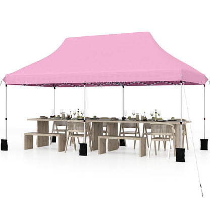 10 X 20 FT Pop up Canopy Tent Foldable Portable Outdoor Gazebo with Carry Bag, Pink Canopies at Gallery Canada