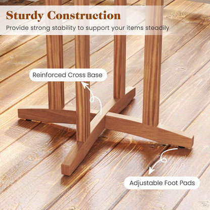 39 Inch Outdoor Acacia Wood Bar Table with Slatted Table Top, Natural Patio Bar Furniture at Gallery Canada
