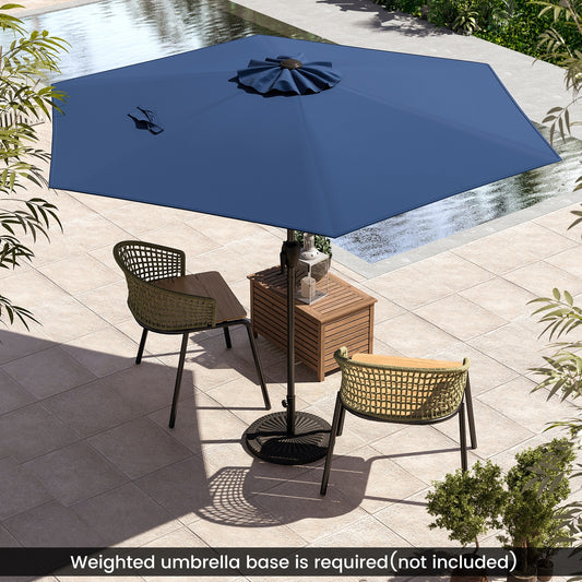 7.5 Feet Heavy Duty Patio Market Umbrella, Push Button Tilt, Navy Outdoor Umbrellas Navy at Gallery Canada