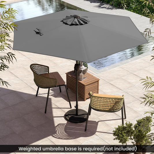7.5 feet Outdoor Patio Heavy Duty Market Umbrella with Push Button Tilt, Gray Outdoor Umbrellas at Gallery Canada