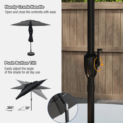 10 ft 3-tier Vented Patio Umbrella with Push Button Tilt, Black Outdoor Umbrellas at Gallery Canada
