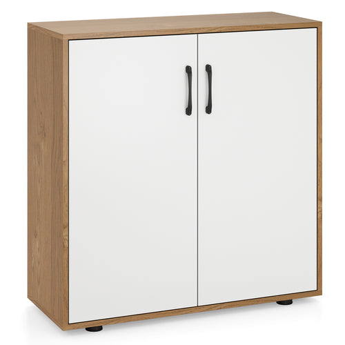 Coffee Bar Cabinet, Adjustable Shelf, 5-Position, Natural