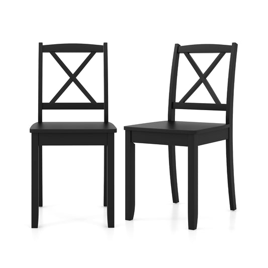 Wood Dining Chair Set, Rubber Wood Legs, Curved Backrest, Black Dining Chairs Black at Gallery Canada