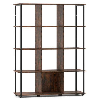 12-Cube Bookcase with 2 Anti-tipping Kits for Living Room, Rustic Brown Bookcases at Gallery Canada