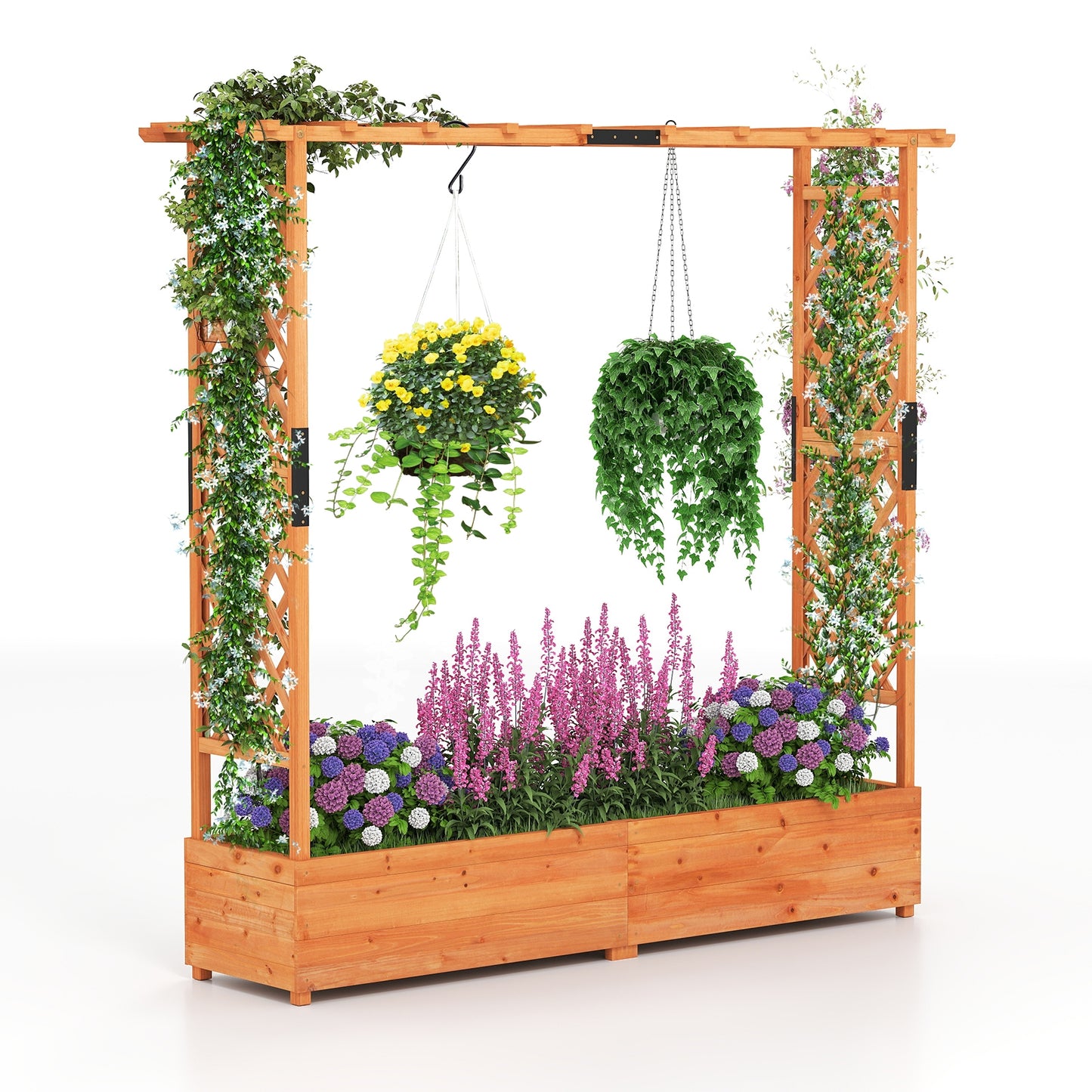 Raised Garden Bed with Arch Trellis and Hanging Roof, Orange Raised Garden Beds at Gallery Canada