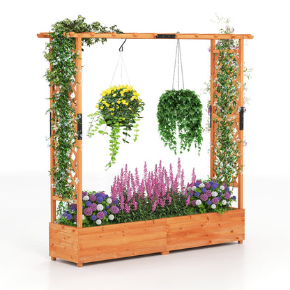 Raised Garden Bed With Arch Trellis, Hanging Roof, Orange Raised Garden Beds at Gallery Canada