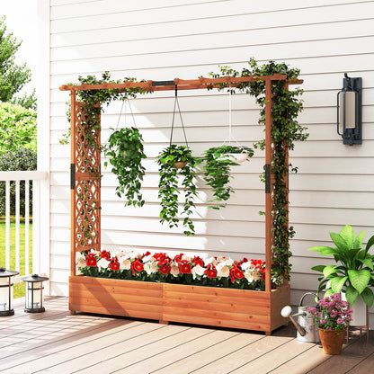 Raised Garden Bed with Arch Trellis and Hanging Roof, Orange Raised Garden Beds at Gallery Canada